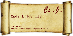Csók Júlia névjegykártya